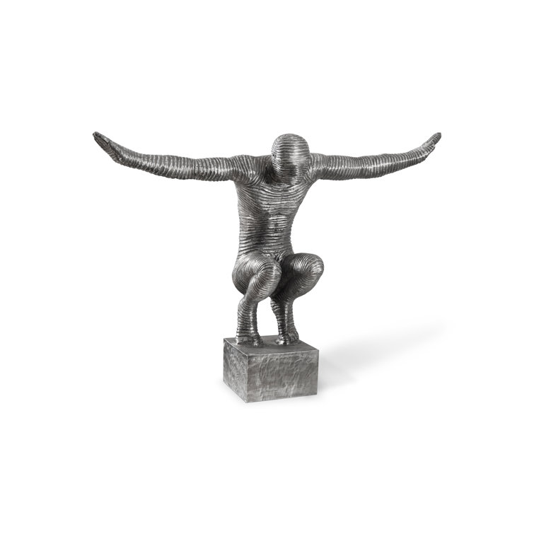 Transitional Silver Metal Sculpture 29" x 8" x 21"
