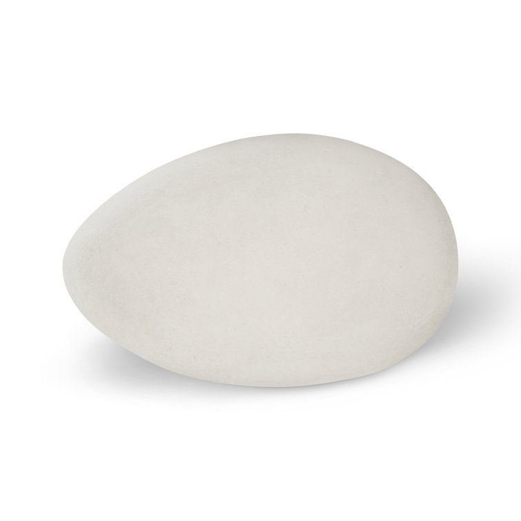 Modern Oval White Wood Outdoor Coffee Table, 54"W
