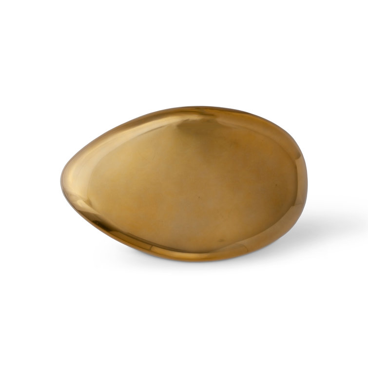Contemporary Liquid Gold Oval Wood Coffee Table