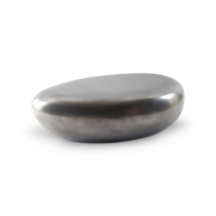 Contemporary Gray Wood Oval Outdoor Coffee Table, 54"x34"
