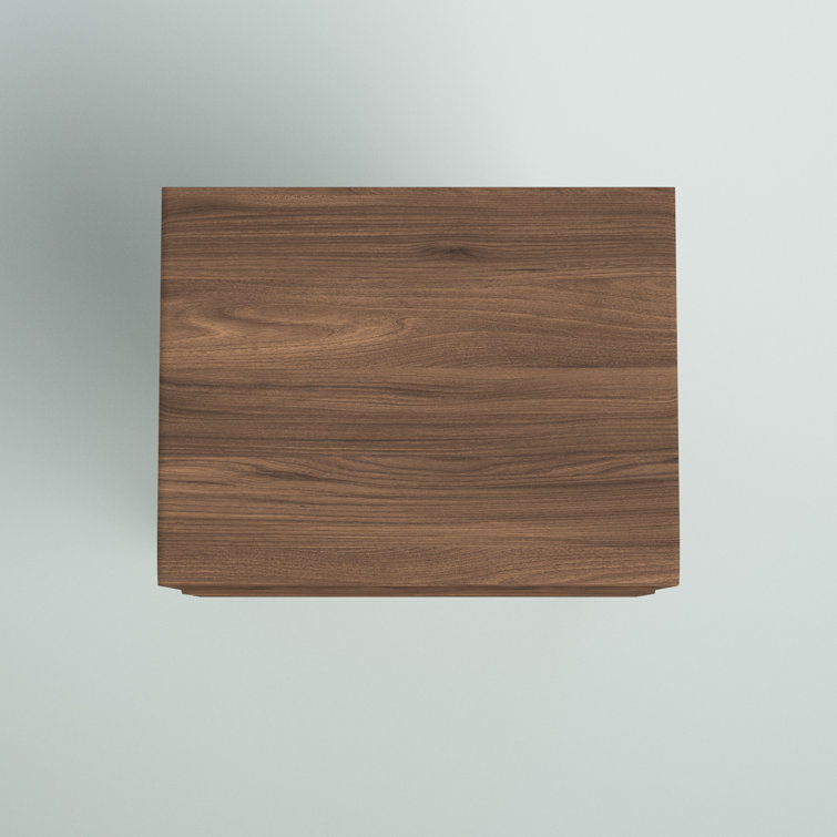 Walnut Grain Laminate Mid-Century Modern End Table Nightstand