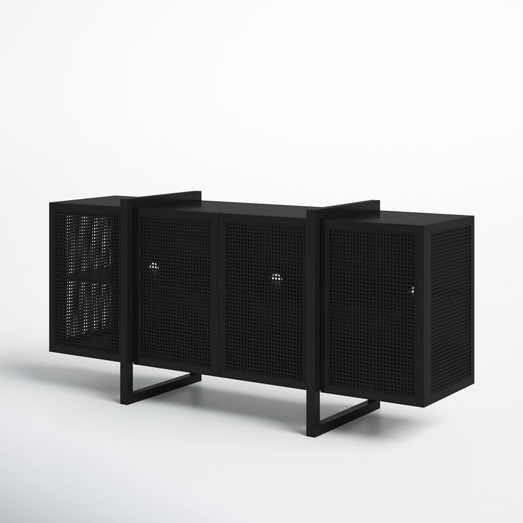Black Rattan and MDF Contemporary Sideboard
