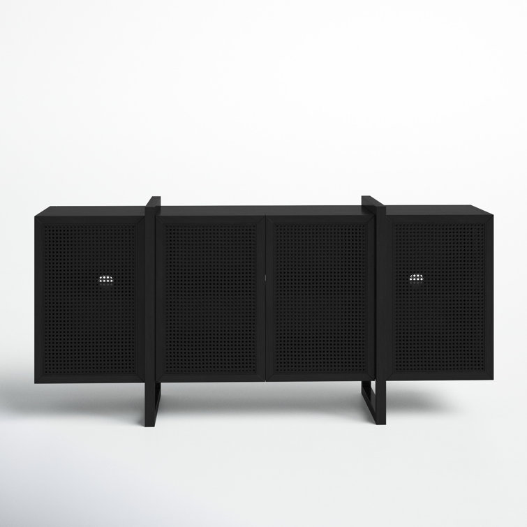Black Rattan and MDF Contemporary Sideboard