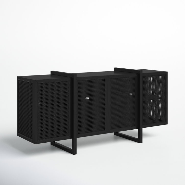 Black Rattan and MDF Contemporary Sideboard