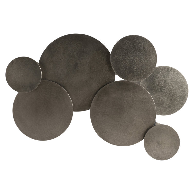 Graphite Aluminum Round Outdoor Coffee Table with Silver Finish