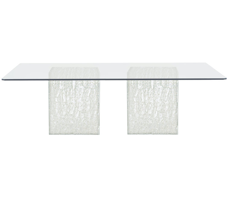 Arctic Square 60'' Chrome Glass Top Dining Table with Acrylic Base