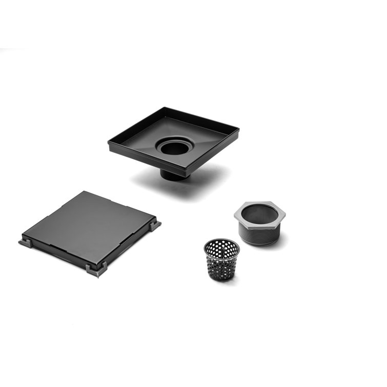 24" Matte Black Stainless Steel Linear Shower Drain