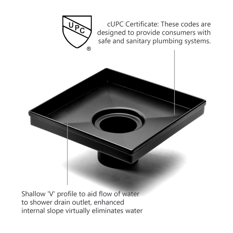 24" Matte Black Stainless Steel Linear Shower Drain