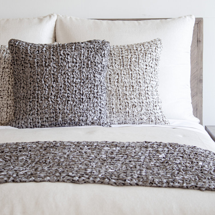 Elegant Cream Ribbon Knit Rectangular Pillow Set for Mothers