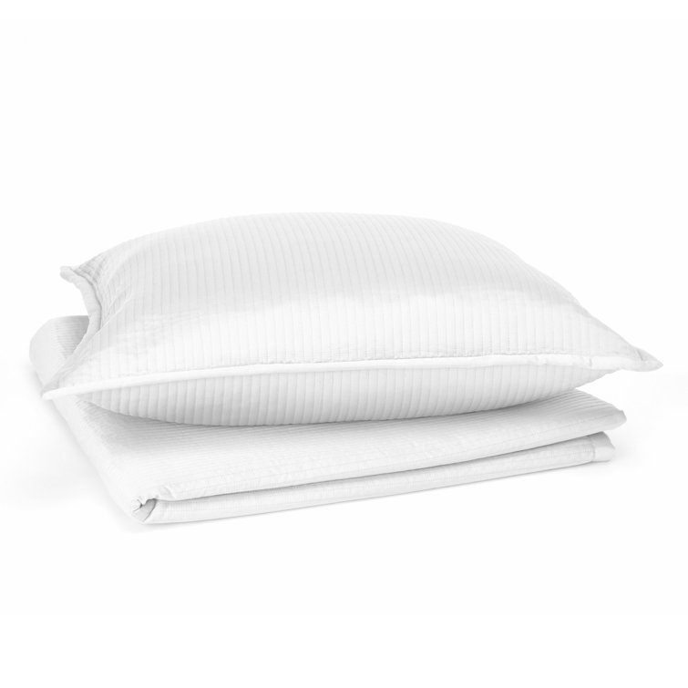 Zen White Queen Polyester Coverlet and Euro Sham Set