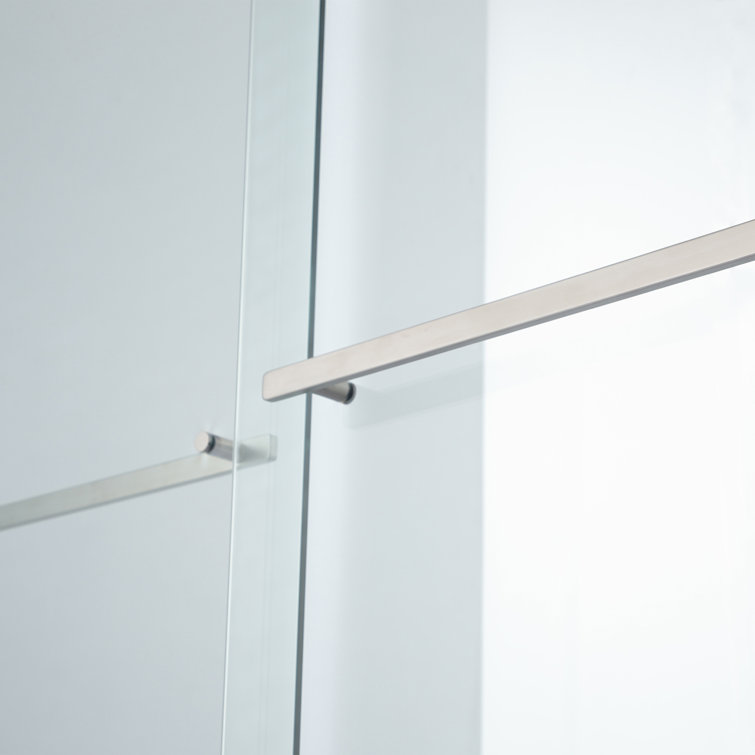 60" W x 76" H Brushed Nickel Double Sliding Glass Shower Door