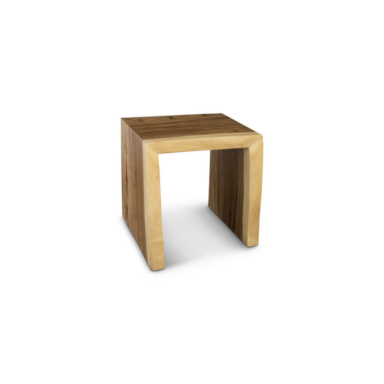 Contemporary Waterfall Solid Wood Rectangular End Table