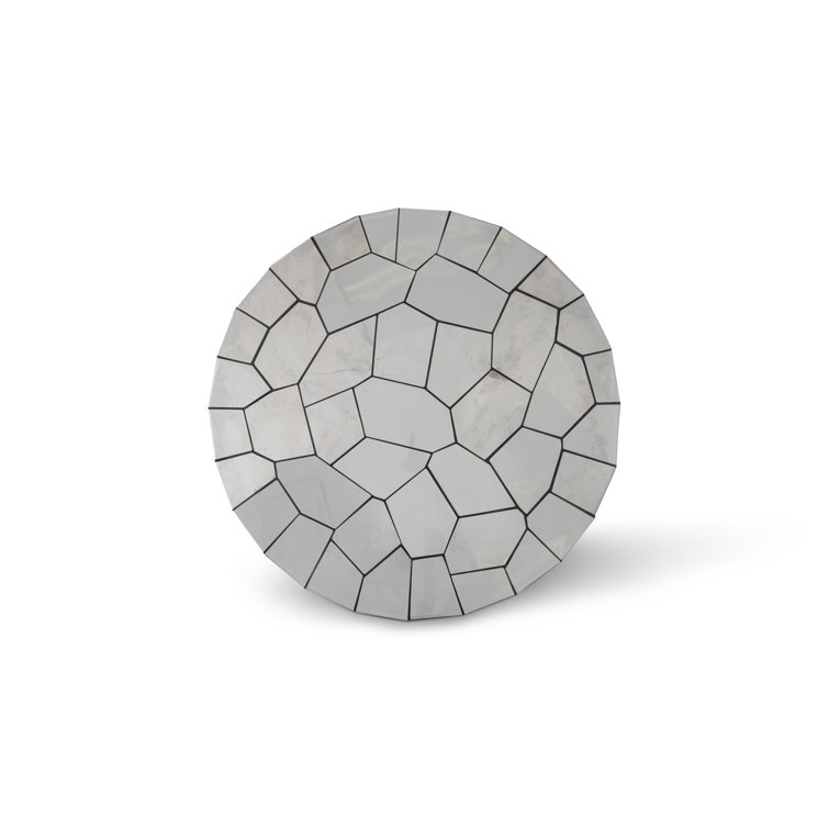 Contemporary Crazy Cut 56" Round Silver Dining Table