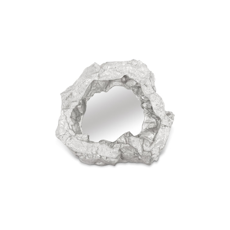 Rock Pond Contemporary Silver Leaf 40" Square Wall Mirror