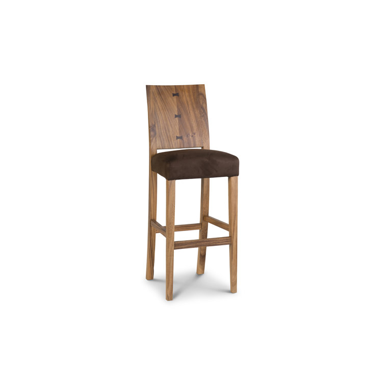 Ophelia Handcrafted Chamcha Wood Bar Stool in Natural Brown