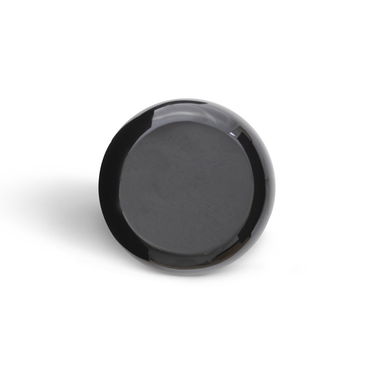 Transitional Round Black Stone Side Table 24"