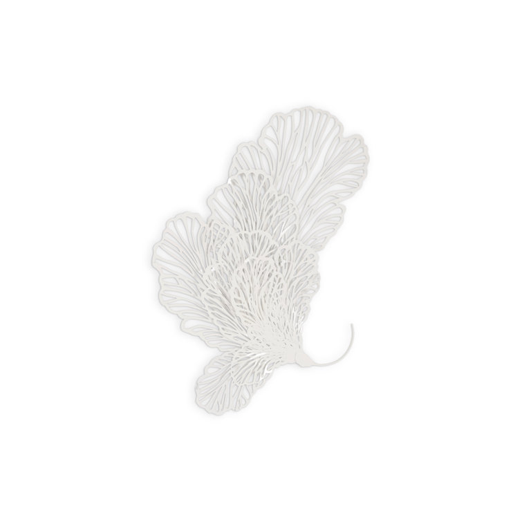 White Metal Butterfly Wall Sculpture, 54" Height