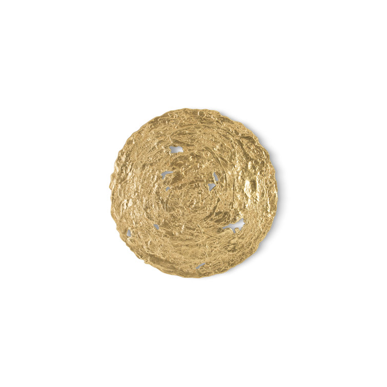Gold Leaf Transitional Molten Wall Disc Decor