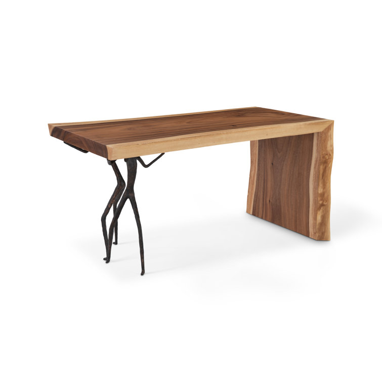 Austin Transitional Black and Brown Wood Home Office Desk