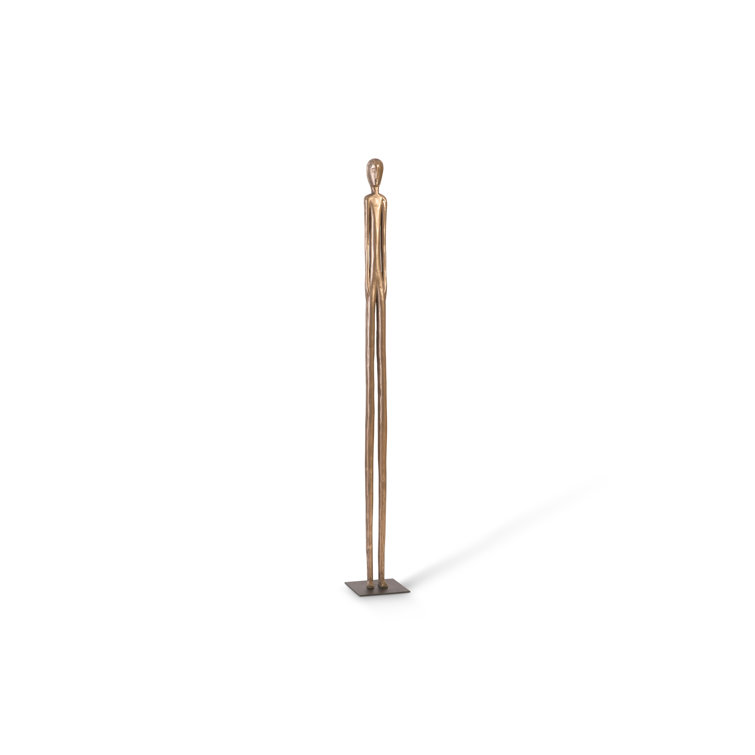 Tall Polished Bronze Contemporary Metal Statue