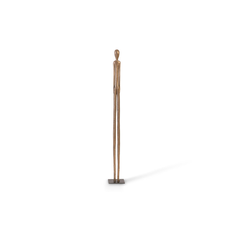 Tall Polished Bronze Contemporary Metal Statue