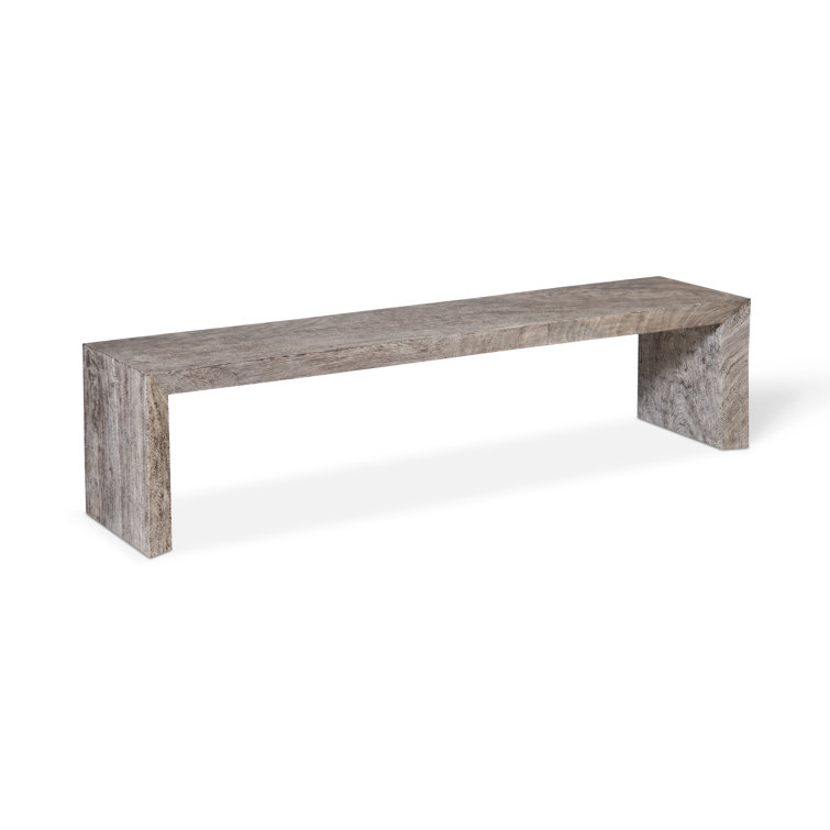 Gray Solid Wood Waterfall Bench 66-inch
