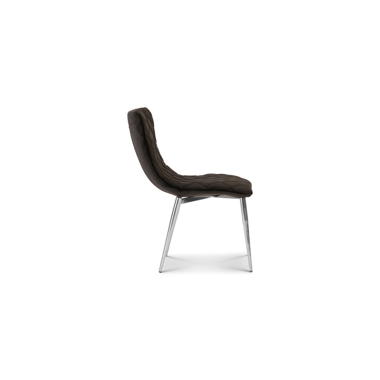 Modern Luxe Velvet Upholstered Side Chair with Silver Metal Legs