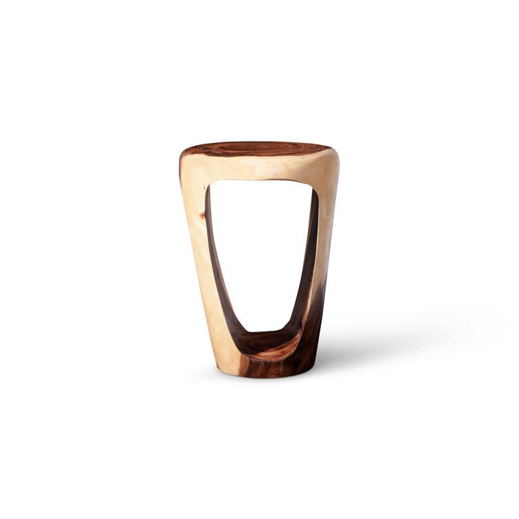 Chamcha Natural Brown Wood Contemporary Pedestal