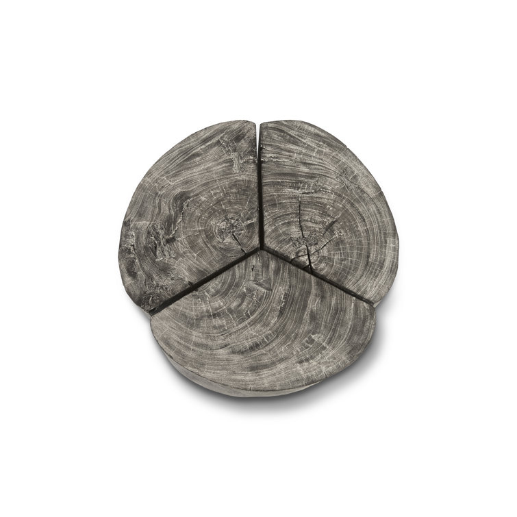 Clover Gray Chamcha Wood Round Coffee Table with Metal Base