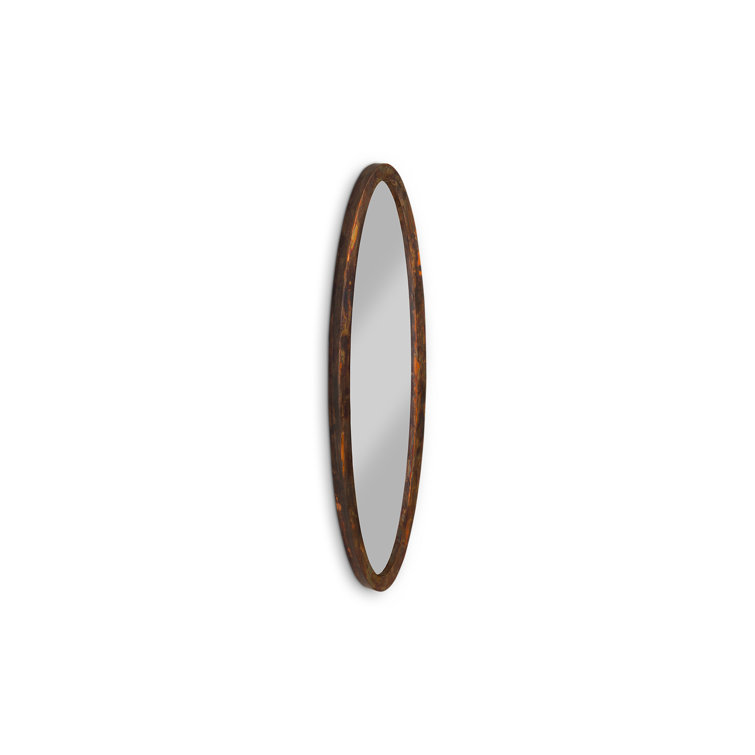 Posh Brown Oval Wood Accent Mirror