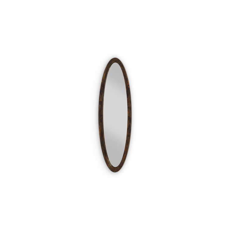Posh Brown Oval Wood Accent Mirror