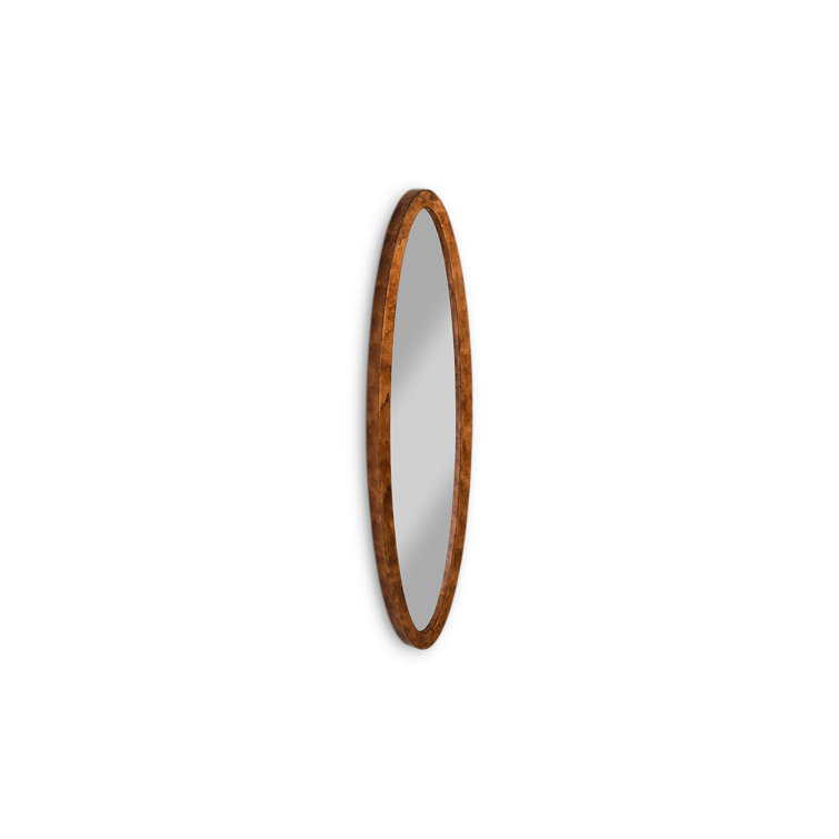 Von Braun Contemporary Oval Wood Mirror 8"x27"
