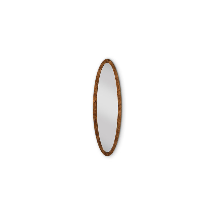 Von Braun Contemporary Oval Wood Mirror 8"x27"
