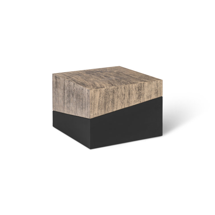 Geometry Block 24'' Square Gray Wood Coffee Table