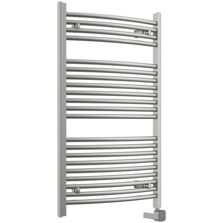 Chrome Wall-Mounted Curved Towel Warmer with Timer