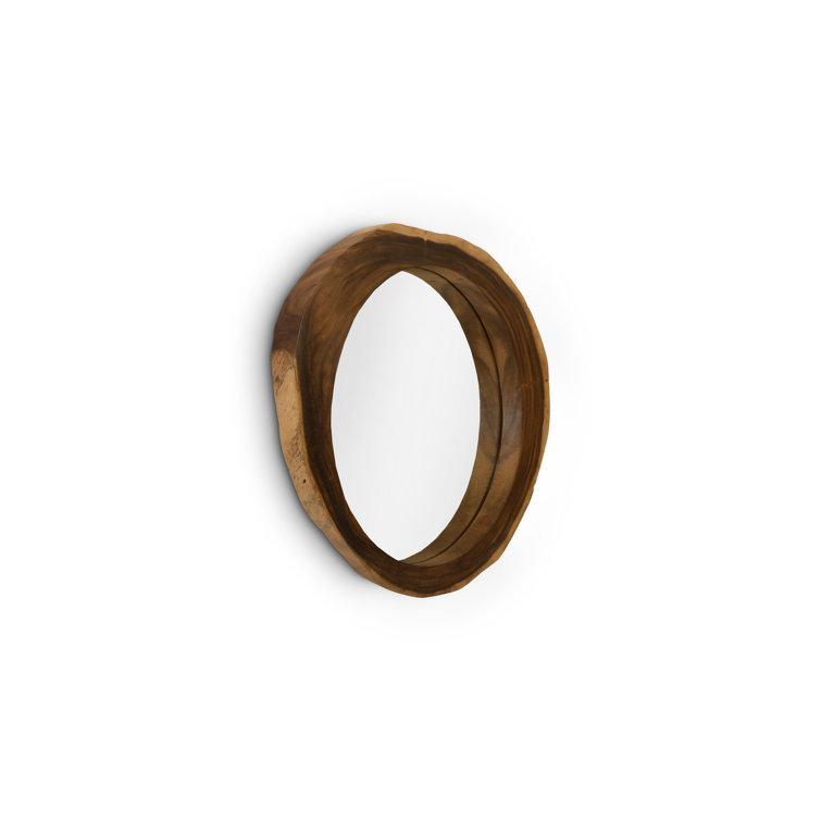 Asymmetrical Organic Brown Wood 41" Accent Mirror
