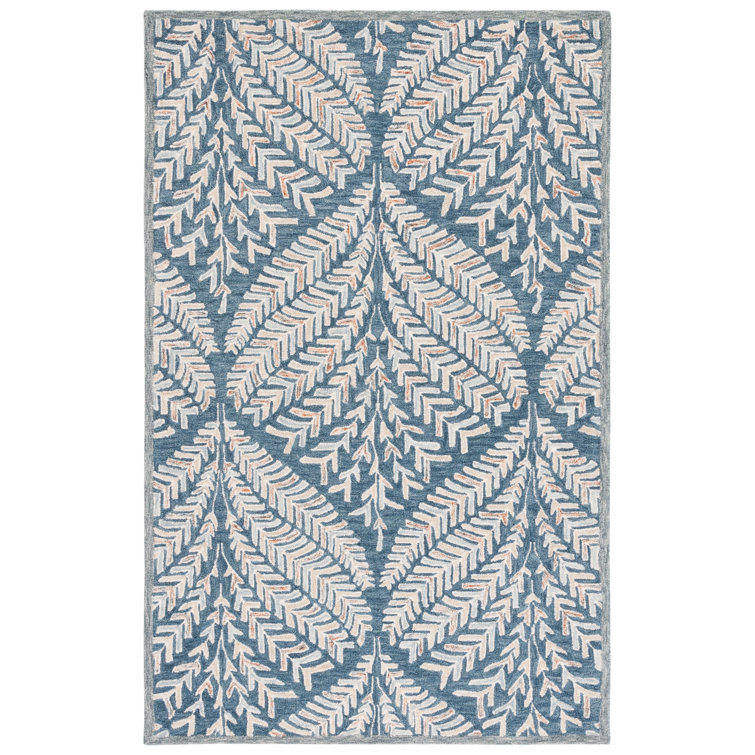 Capri Blue and Ivory Hand-Tufted Wool Area Rug