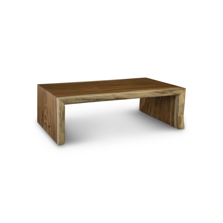 54" Brown Solid Wood Rectangular Coffee Table