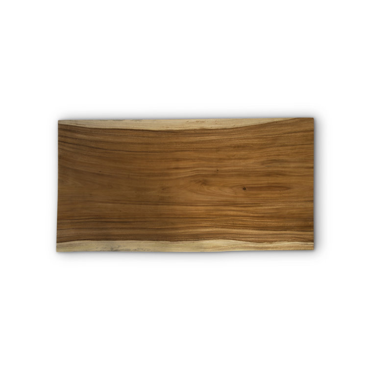 54" Brown Solid Wood Rectangular Coffee Table