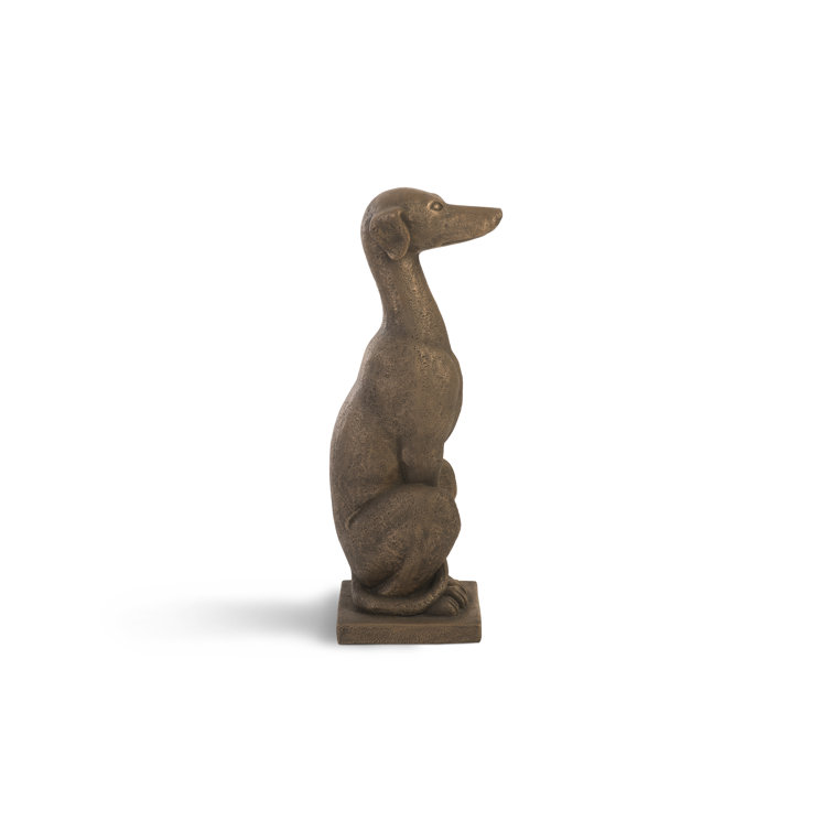 Bronze Finish Contemporary Metal Dog Statue, 36" Tall