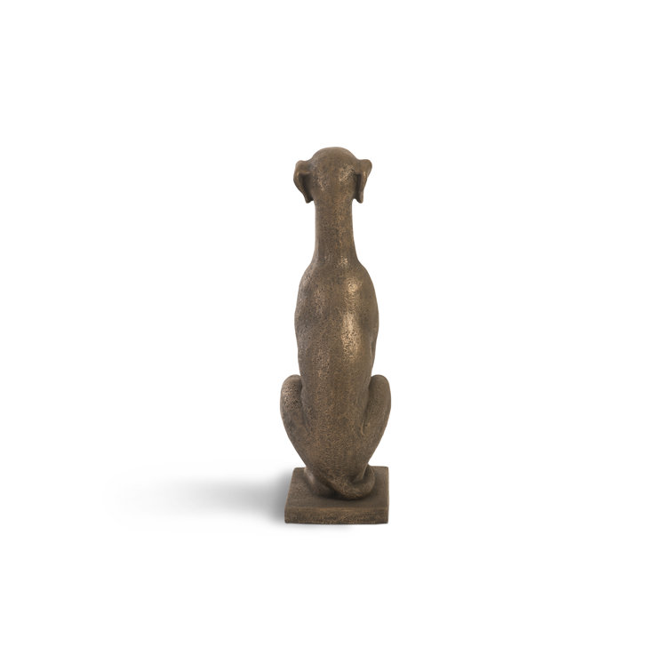 Bronze Finish Contemporary Metal Dog Statue, 36" Tall