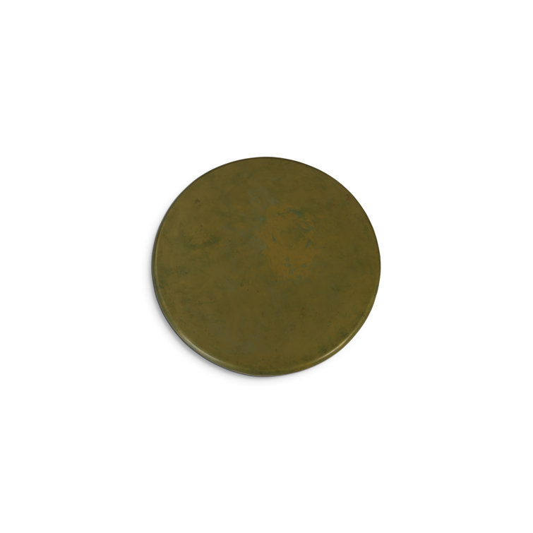 Lichen Finish Round Resin Coffee Table with Acid Patina