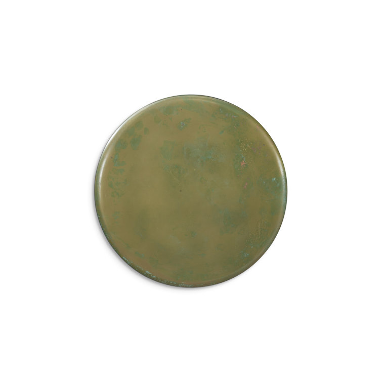 Green Round Glass Contemporary End Table