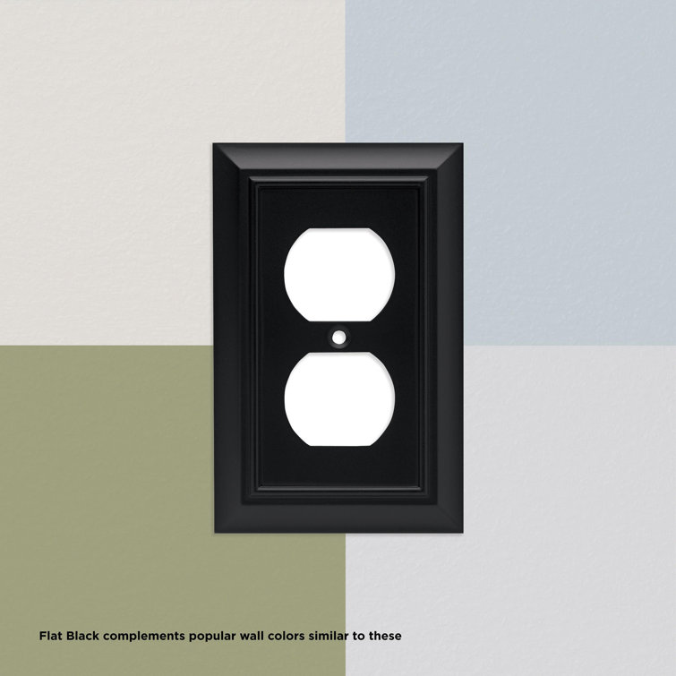 Matte Black Antimicrobial 2-Gang Decorative Wall Plate