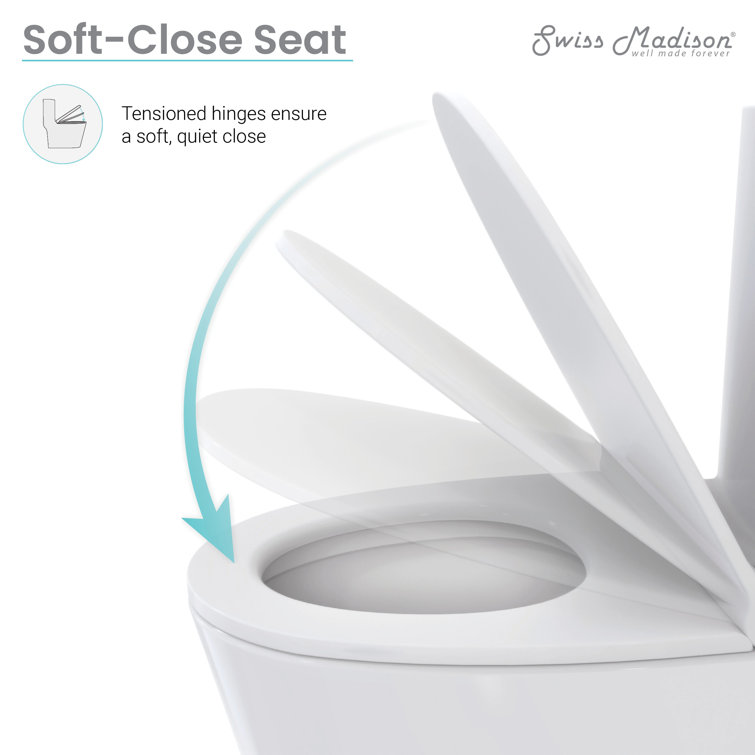 Manoir Glossy White Ceramic Dual-Flush Elongated One-Piece Toilet