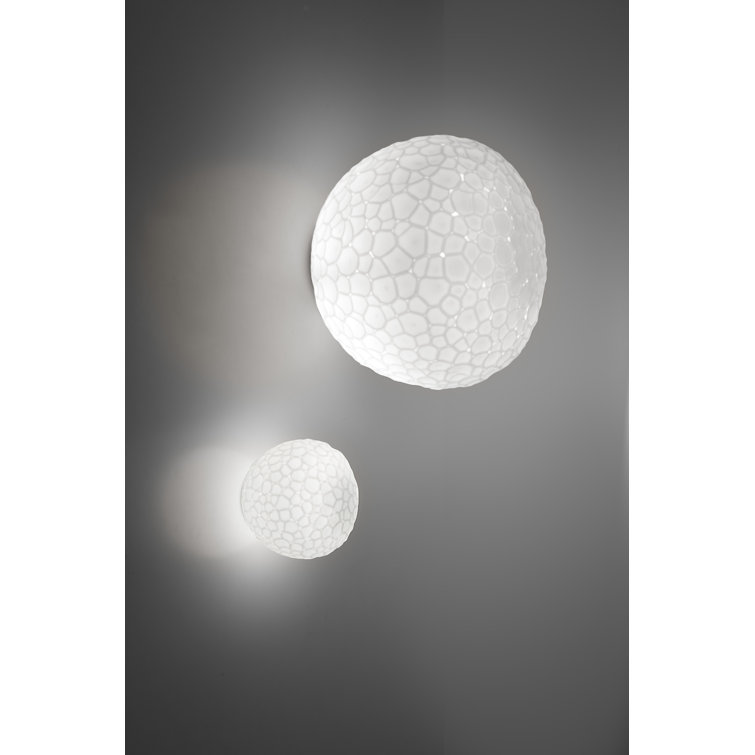 Meteorite 35 White Blown Glass LED Flush Mount