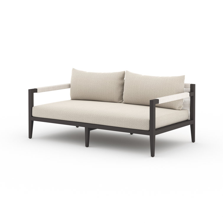 Cadenza 63" Bronze/Sand Contemporary Metal Sectional Sofa