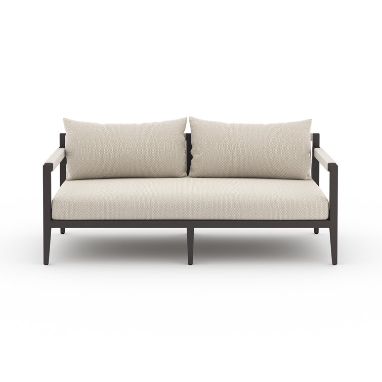Cadenza 63" Bronze/Sand Contemporary Metal Sectional Sofa