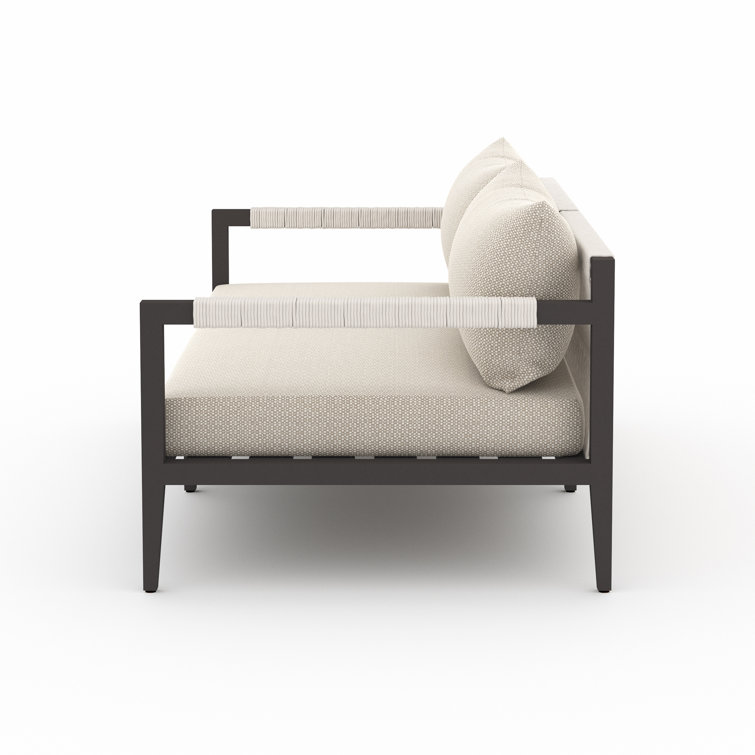 Cadenza 63" Bronze/Sand Contemporary Metal Sectional Sofa