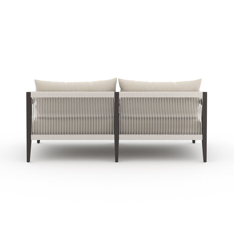 Cadenza 63" Bronze/Sand Contemporary Metal Sectional Sofa